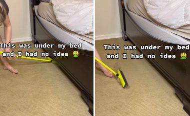 Nuk e dini se çfarë gjeti nën krevat – kapi një furçë dhe filmoi tmerrin, njerëzit e shohin me mosbesim