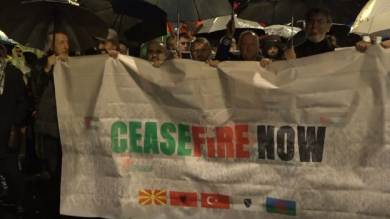 Marsh protestues në Shkup në mbështetje të Palestinës