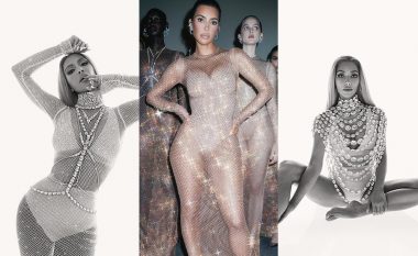 Kim Kardashian shfaqet me kostume tërheqëse në bashkëpunim me “Swarovski”, për gamën më të fundit të “SKIMS”