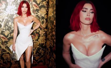 Megan Fox ekspozon dekoltenë joshëse në një fustan të bardhë, për disa fotografi në Instagram