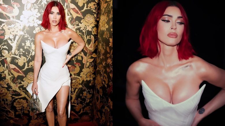 Megan Fox ekspozon dekoltenë joshëse në një fustan të bardhë, për disa fotografi në Instagram