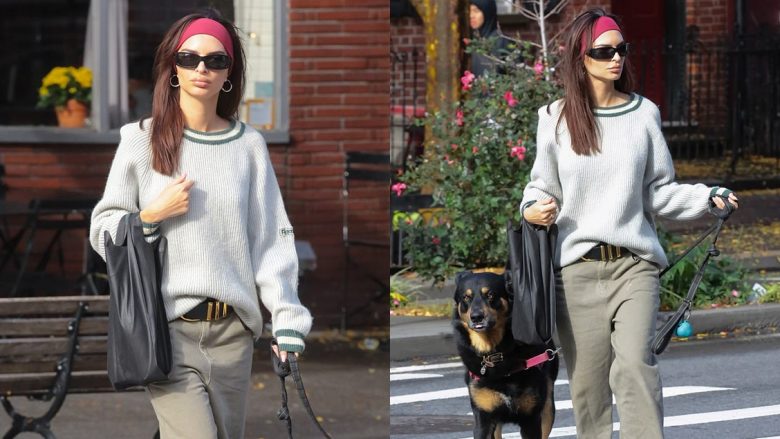 Emily Ratajkowski rikthen një trend klasik “Y2K”, gjatë shëtitjes së qenve në New York