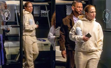 Jennifer Lopez shfaqet pa grim, ndërsa del nga hapësira e provave në Los Angeles