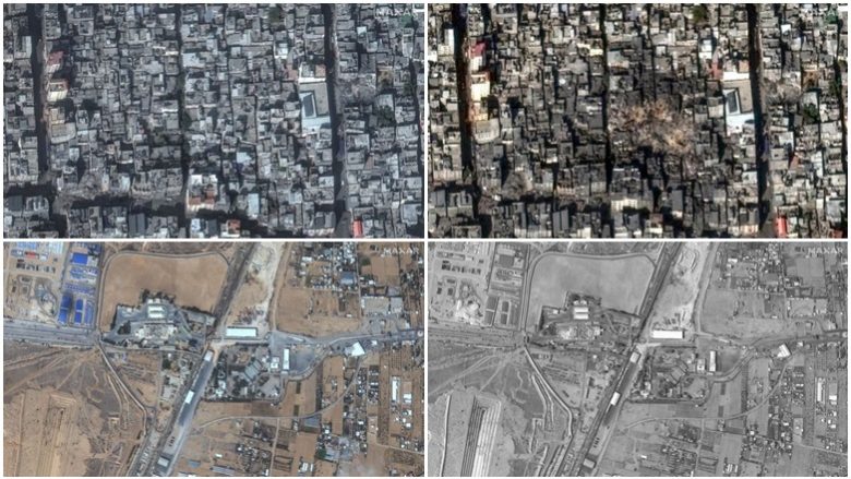 Para dhe pas bombardimeve – imazhe satelitore që tregojnë shkatërrimin në Gaza