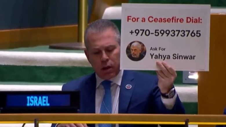 Ambasadori izraelit në Kombet e Bashkuara tregon numrin e telefonit të liderit të Hamasit: Telefononi atij