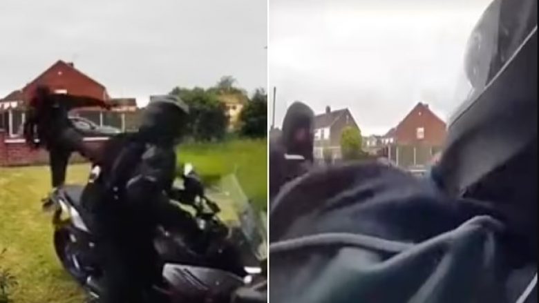 Lëre që ia vjedhin motoçikletën, por edhe në stilin Kung-Fu e rrahin britanikun – kamera e vendosur në një shtëpi regjistroi sulmin