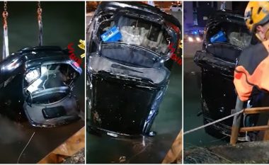 Pamjet e para pas aksidentit në Itali ku humbën jetën dy të rinj shqiptarë – vetura e tyre përfundoi në lumë