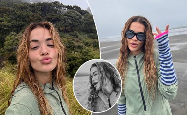 Rita Ora shfaqet pa makijazh në plazh, ndërsa shijon natyrën piktoreske të Zelandës së Re për fundvit