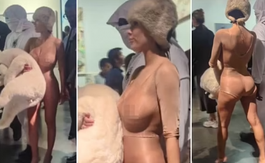 Gruaja e Kanye West, Bianca Censori lë pak vend për imagjinatë në veshjen e tejdukshme gjatë pjesëmarrjes në Art Basel Miami