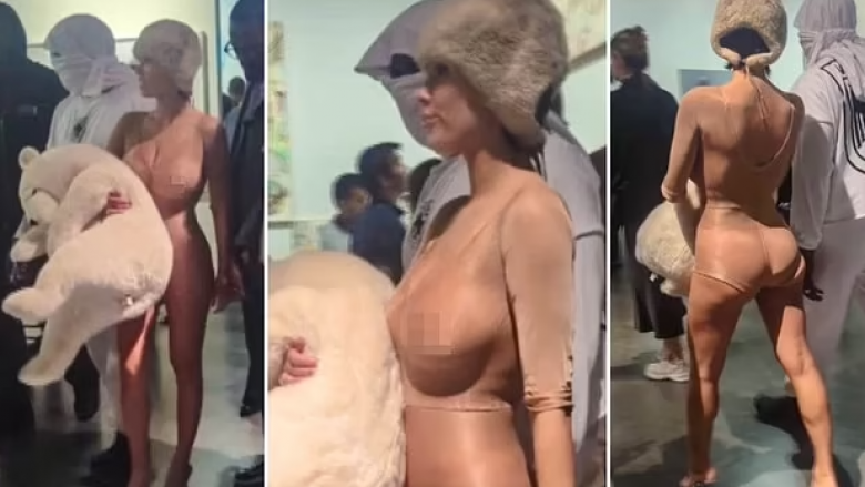 Gruaja e Kanye West, Bianca Censori lë pak vend për imagjinatë në veshjen e tejdukshme gjatë pjesëmarrjes në Art Basel Miami