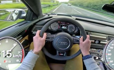 Shikojeni këtë Audi S8 Plus që “shpërtheu me shpejtësi” në një autostradë të Gjermanisë