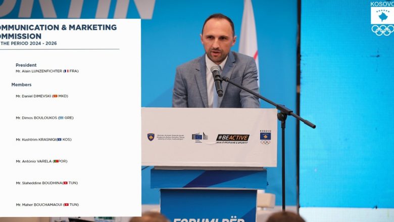 Zëdhënësi i KOK-ut, Kushtrim Krasniqi  në komisionin për marketing dhe komunikim të Komitetit Ndërkombëtar të Lojërave Mesdhetare
