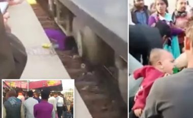 Pamje rrëqethëse në Indi – treni kalon mbi një grua dhe dy fëmijët e saj, të tre shpëtojnë për mrekulli