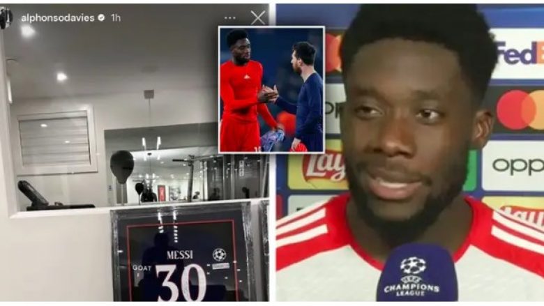 Alphonso Davies tregon fanellën e Messit në kornizë – iu deshën vite që ai më në fund ta siguronte atë