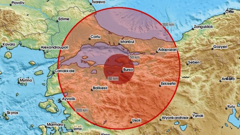 Bursa e Turqisë goditet nga një tërmet 5.1 ballë, u ndje edhe në Stamboll – një tjetër dridhje toke u regjistrua tre minuta më vonë