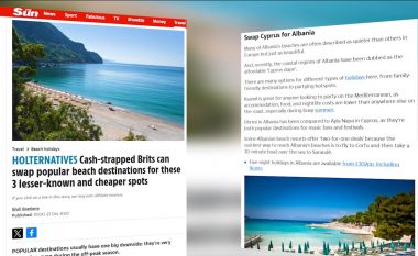 “The Sun”: Britanikët mund të zgjedhin Shqipërinë për pushime të lira