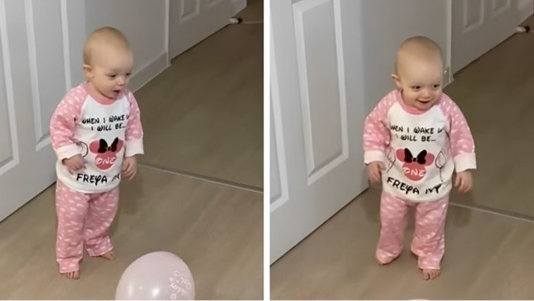Reagimi i lezetshëm i vogëlushes kur u befasua për festën e saj të ditëlindjes
