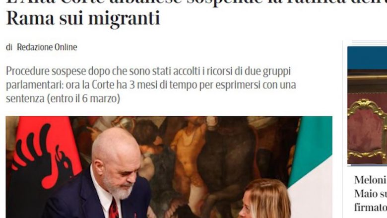 Reagime në Itali për pezullimin e marrëveshjes së emigrantëve, mediat raportojnë vendimin e Gjykatës Kushtetuese në Shqipëri
