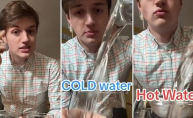 TikTok-eri thotë se dihet në bazë të tingullit kur mbushim gotën me ujë të nxehtë ose me të ftohtë – eksperimenti i tij merr miliona shikime