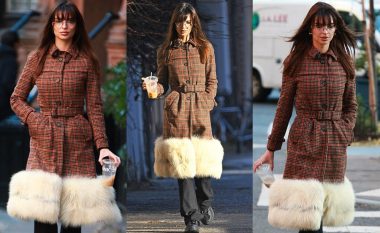 Emily Ratajkowski del plot stil me veshje dimërore në rrugët e New Yorkut