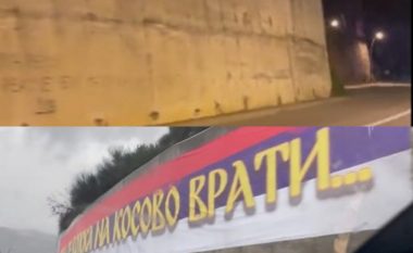 “Kur ushtria të kthehet në Kosovë”, largohet baneri që ishte vendosur në hyrje të qytetit të Budvës