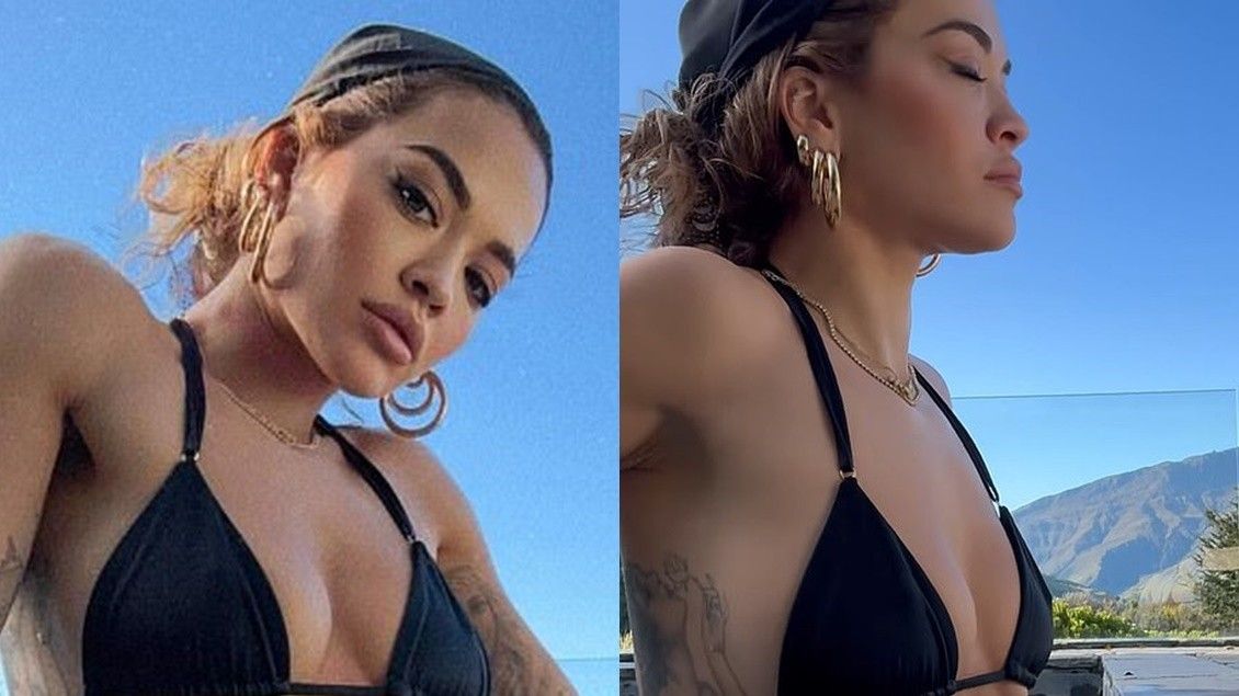 Rita Ora tregon figurën e saj atraktive me bikini të zeza, në pushime në Zelandën e Re