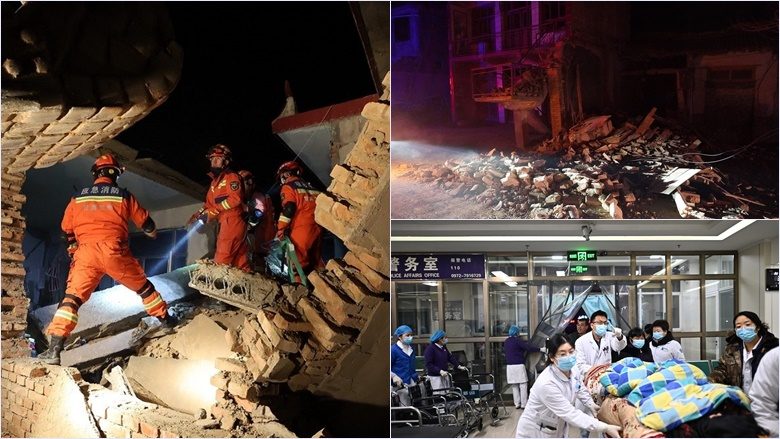 Mbi 100 të vdekur, pamje të tërmetit të fuqishëm në Kinë – qindra të lënduar dhe të tjerë nën rrënoja teksa temperaturat shënojnë nën zero