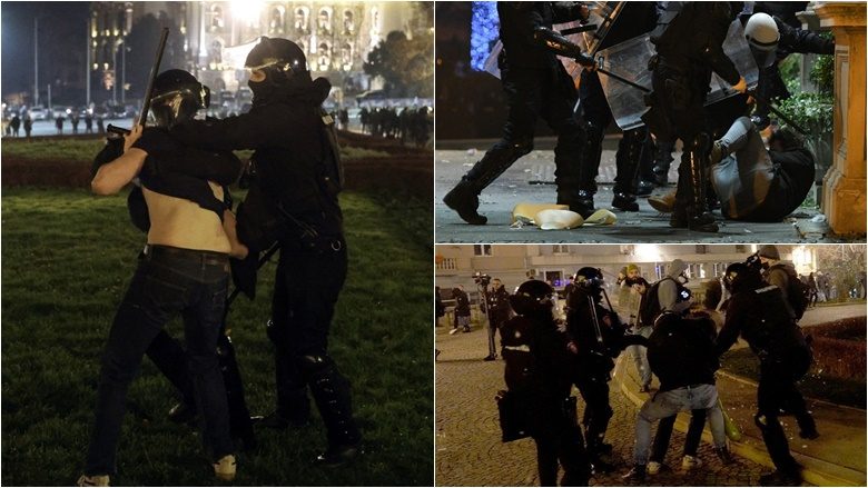Pamje të tjera të reagimit brutal të policisë ndaj protestuesve në Beograd – teksa Vuçiq postoi një fotografi duke ngrënë mollë