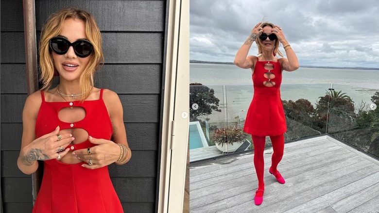Rita Ora pozon me një veshje fantastike në Zelandën e Re, ndërsa uron fansat e saj për Krishtlindjet