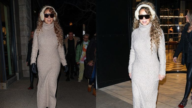 Mariah Carey duket elegante me një fustan të gjatë dimëror, teksa del në Aspen, pas ndarjes nga Bryan Tanaka