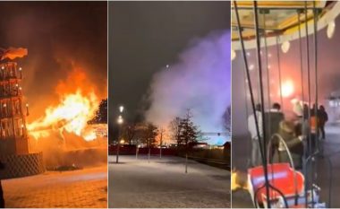 Detaje dhe pamje të një zjarri të madh që shpërtheu të martën në mbrëmje në tregun e Krishtlindjeve në Berlin