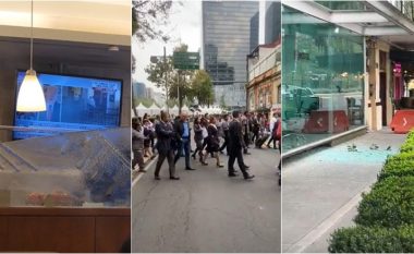 Njerëzit dalin në rrugë, lëkunden llambadarët, thyhen xhamat – pamjet e para të një tërmeti të fuqishëm në Meksikë