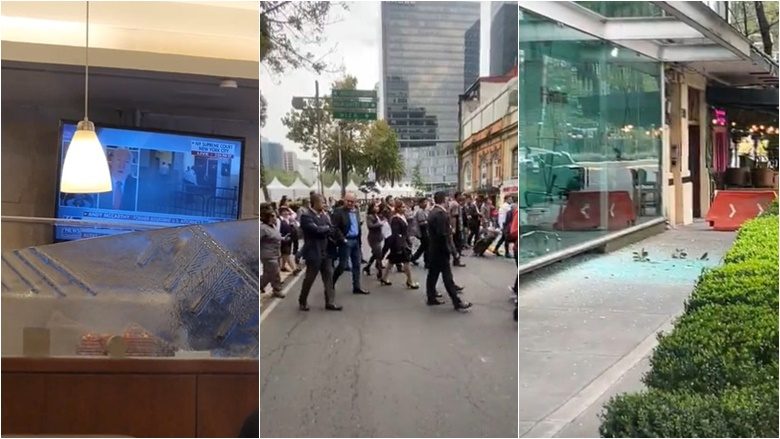 Njerëzit dalin në rrugë, lëkunden llambadarët, thyhen xhamat – pamjet e para të një tërmeti të fuqishëm në Meksikë