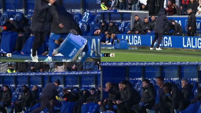 Reagimi i ‘çmendur’ i trajnerit të Alavesit pas golit të pranuar nga Real Madridi, ‘shkatërroi’ gjithçka çfarë i doli përpara