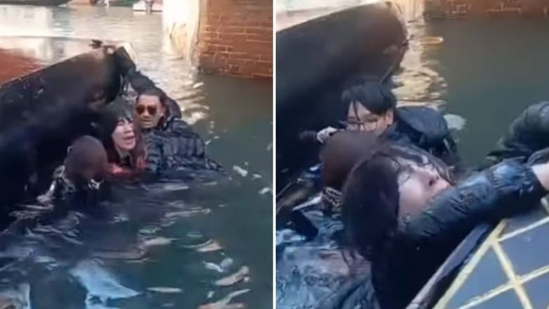 Dëshironin të bënin një selfie tërheqës, por përfunduan në ujin e akullt të Venedikut