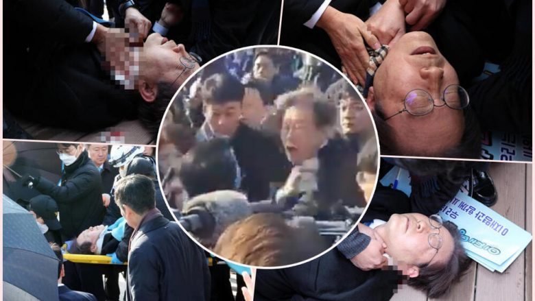 Lideri i opozitës në Korenë e Jugut goditet me thikë në qafë gjatë një turneu në qytet