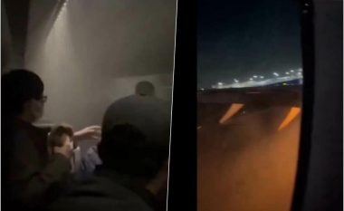 Aeroplani jashtë digjet, e brenda i tëri me tym - publikohet videoja nga fluturakja japoneze e përfshirë nga zjarri