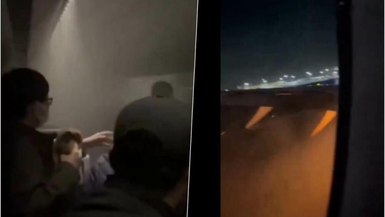 Aeroplani jashtë digjet, e brenda i tëri me tym – publikohet videoja nga fluturakja japoneze e përfshirë nga zjarri