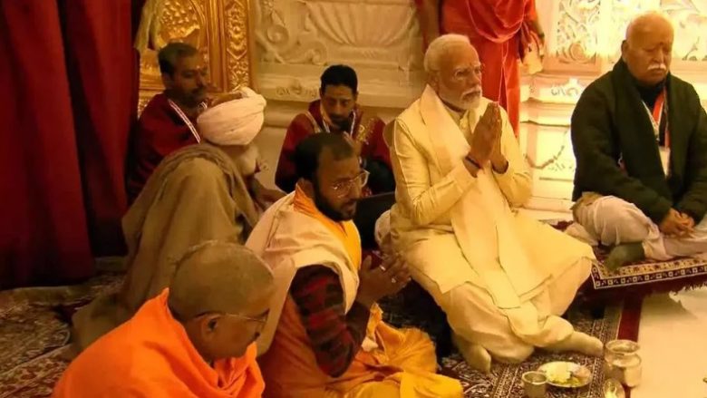 Kryeministri i Indisë hap tempullin hindu të ndërtuar mbi rrënojat e një xhamie