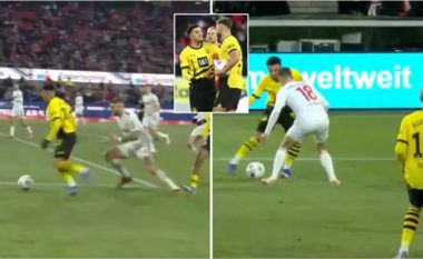 Jadon Sancho fiton penallti për Dortmundin, por bashkëlojtari i tij nuk e lejon ta ekzekutojë atë