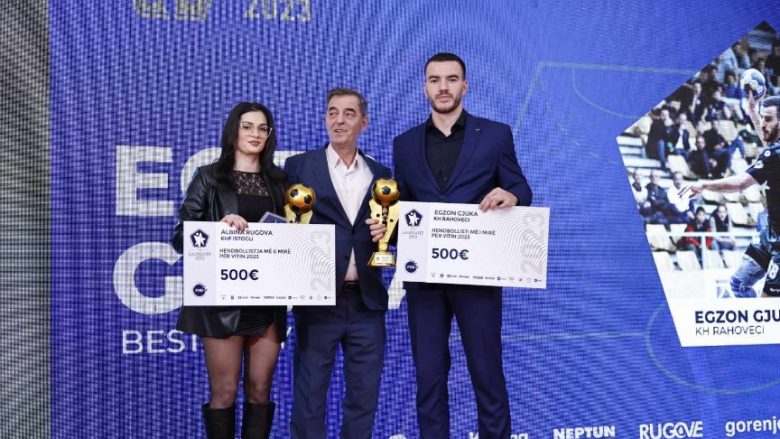 Egzon Gjuka e Albina Rugova më të mirët e vitit 2023 në hendbollin kosovar