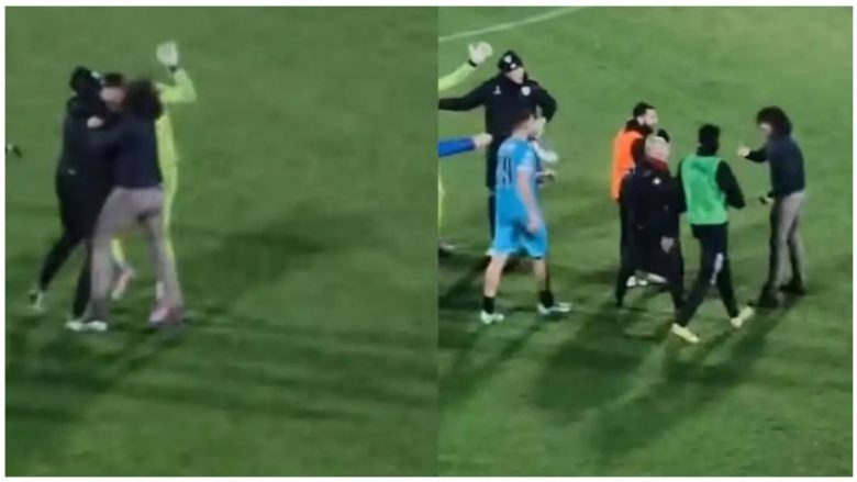 Portieri dëmtoi keq në kokë sulmuesin shqiptar, Cristian Shpendi, babai i këtij të fundit futet në fushë dhje e godet portierin