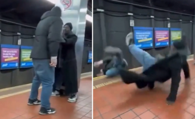 Njëri ra në shina ku u shkel nga një tren – pamje të përplasjes ndërmjet dy burrave në një metro të Filadelfias që përfundoi me fatalitet