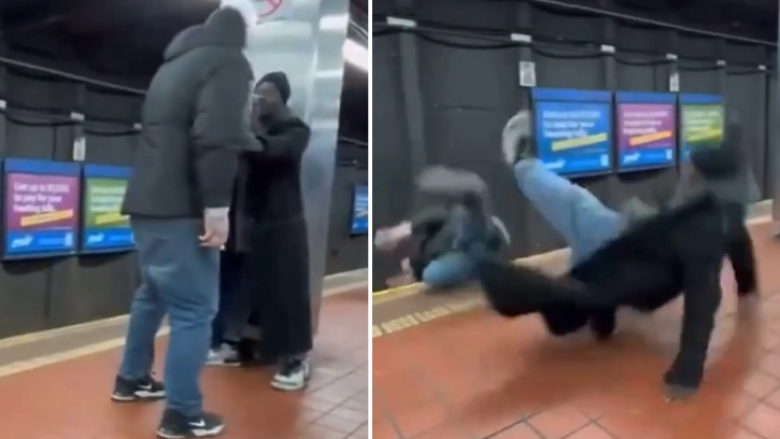 Njëri ra në shina ku u shkel nga një tren – pamje të përplasjes ndërmjet dy burrave në një metro të Filadelfias që përfundoi me fatalitet