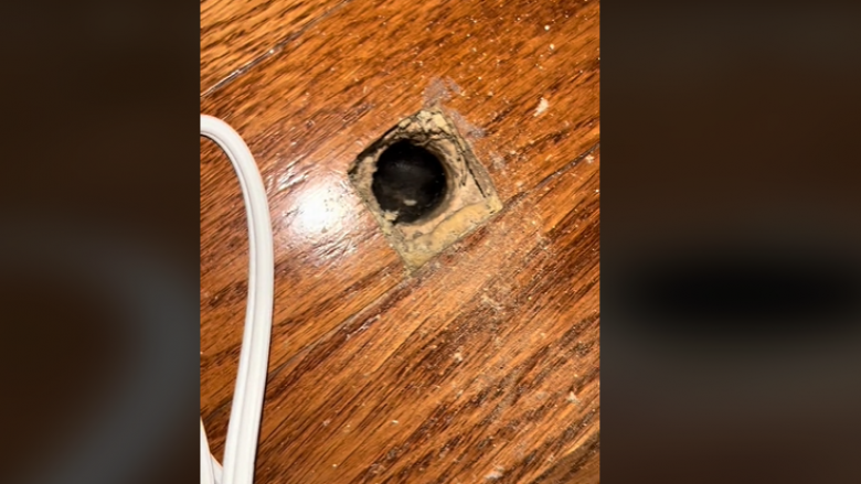 Dikush në Karolinën e Veriut zbuloi një vrimë misterioze në dysheme dhe vendosi një kamerë për ta zbuluar fajtorin e hapjes së saj