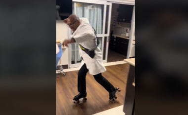 Mjeku nga Dallasi feston pensionimin duke kërcyer me rrollera