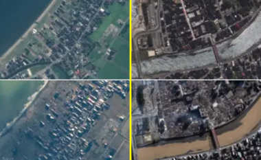 Imazhe satelitore që tregojnë shkatërrimin masiv, pas një serie tërmetesh të fuqishme që goditën të hënën Japoninë