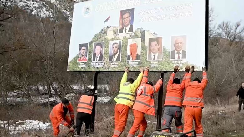 Sveçla: Sot janë larguar billbordet ilegale me simbole dhe imazhe të diktatorëve e agresorëve serbë në Zveçan