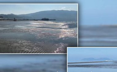 Fenomeni i rrallë në Durrës, deti tërhiqet me disa metra