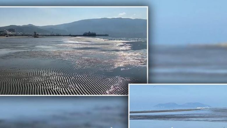 Fenomeni i rrallë në Durrës, deti tërhiqet me disa metra
